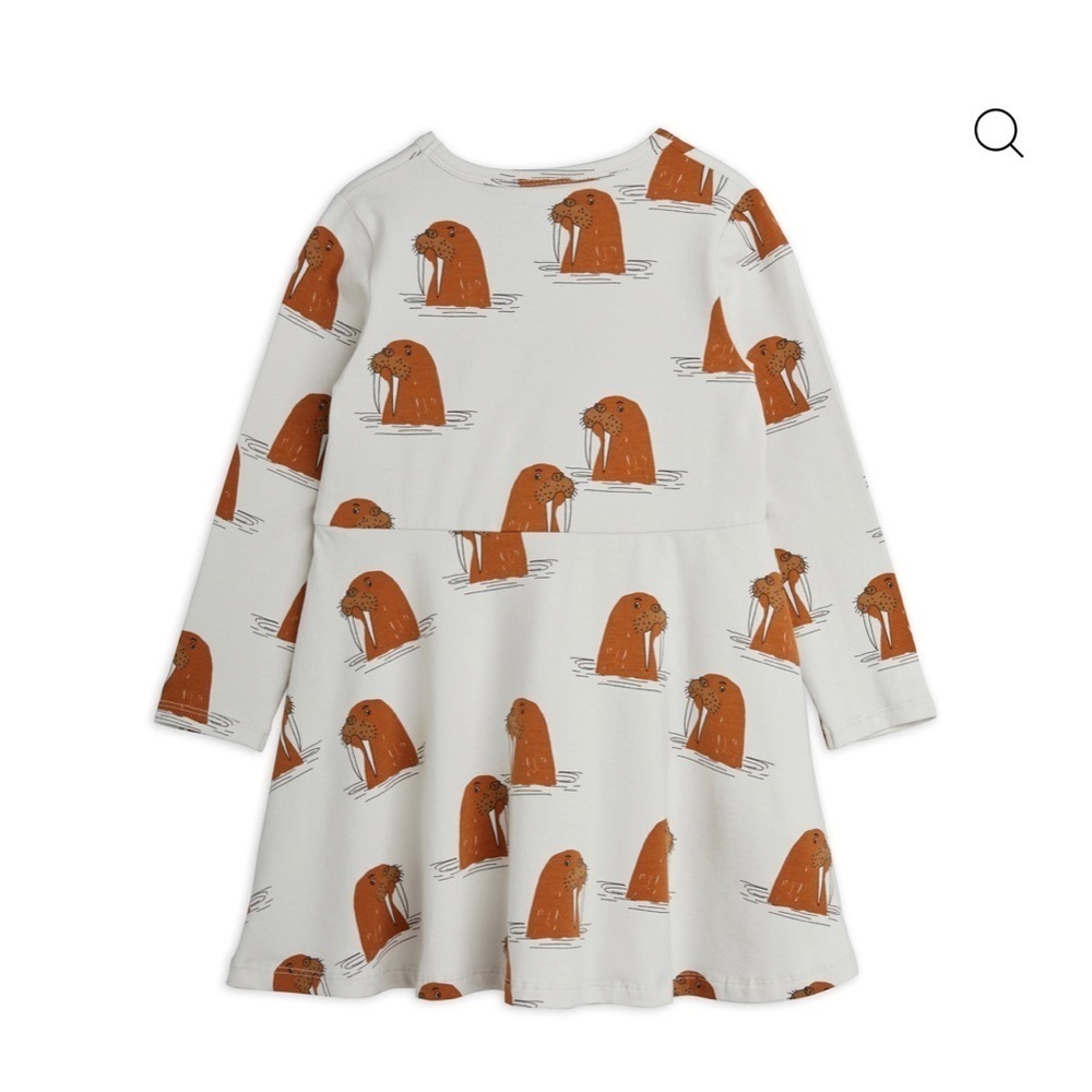 Mini Rodini White and Brown Walrus Print Dress - Picture 3 of 3